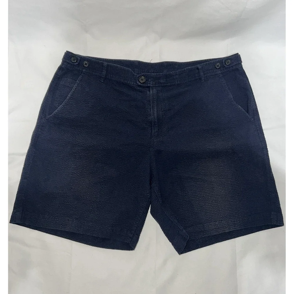 Corridor NYC navy seersucker shorts 100% cotton - 36 (18